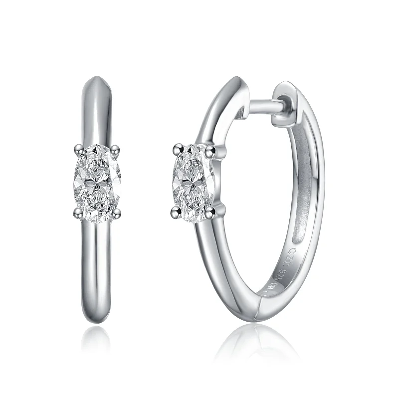 Solid ring earrings-Lierre Moissanite Huggie Hoop Earrings