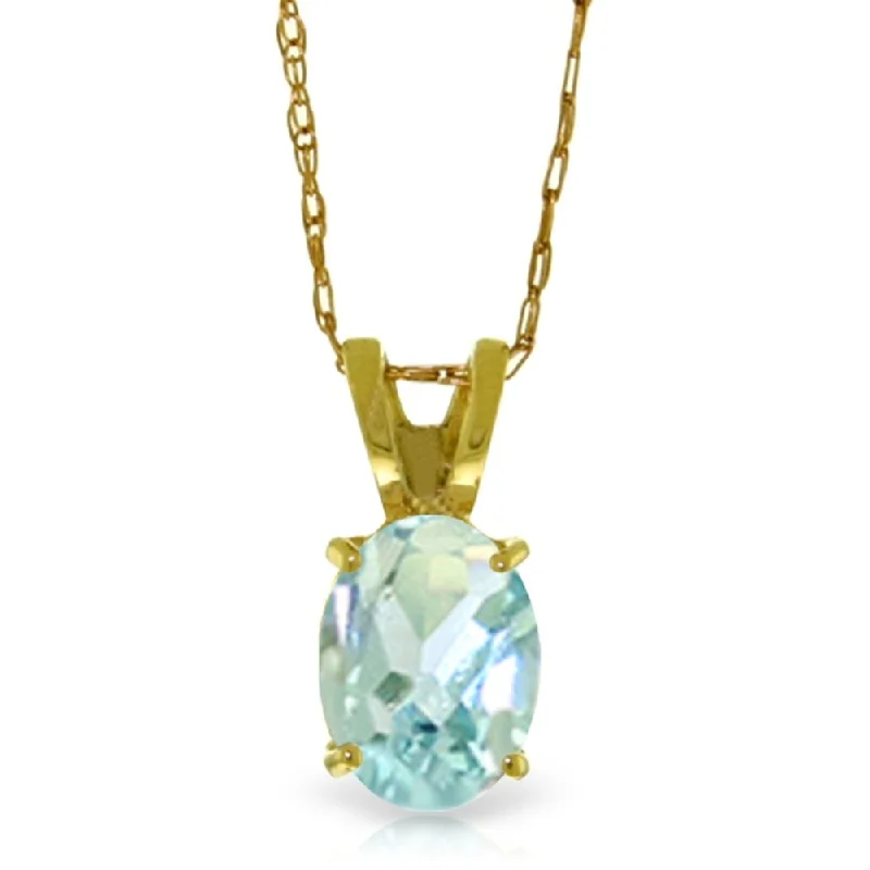 Fiber fringe necklaces-0.75 Carat 14K Gold Solo Mio Aquamarine Necklace