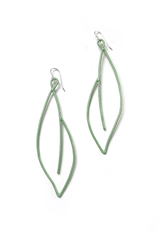 Smooth gem earrings-Verdant Statement Earrings in Pale Green