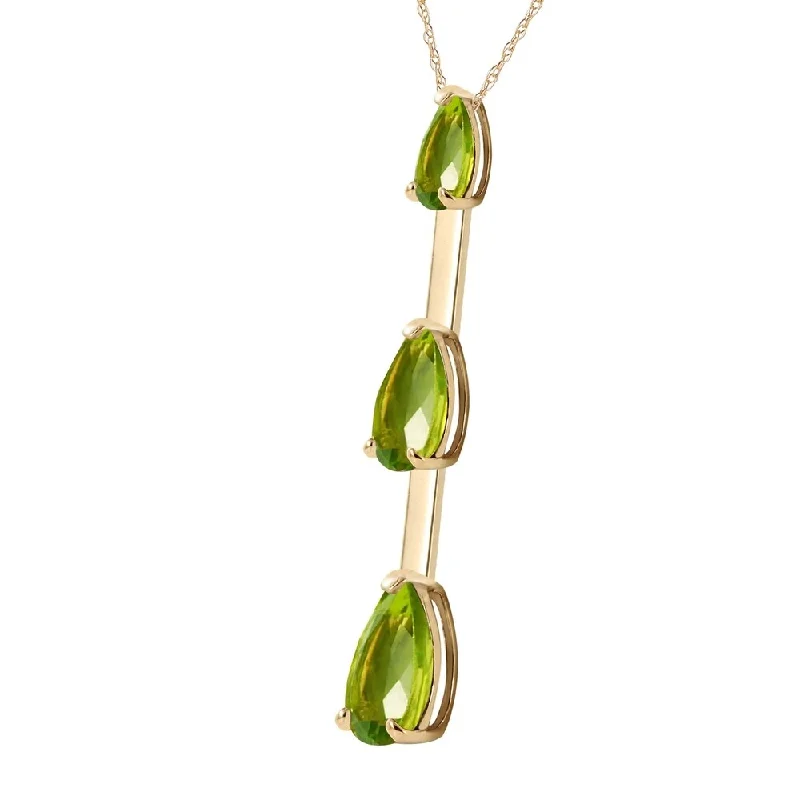 Full moon necklaces-1.71 Carat 14K Solid Gold Earth's Answer Peridot Necklace