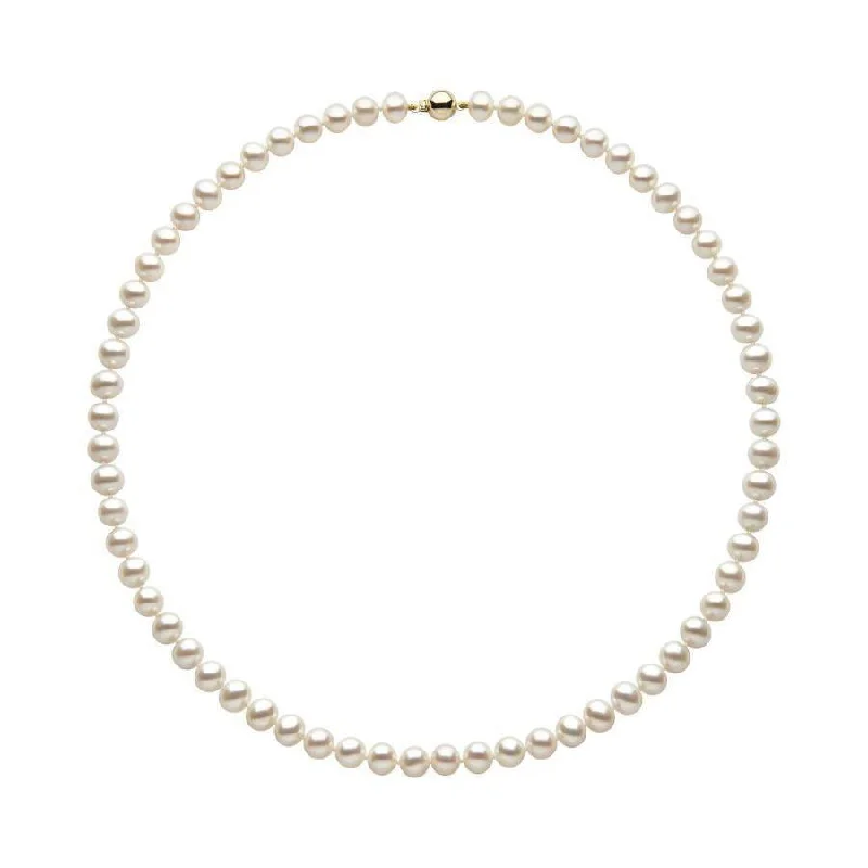 6.5-7.0mm Cultured Freshwater Pearl Necklace with 9ct Yellow Gold Ball Clasp