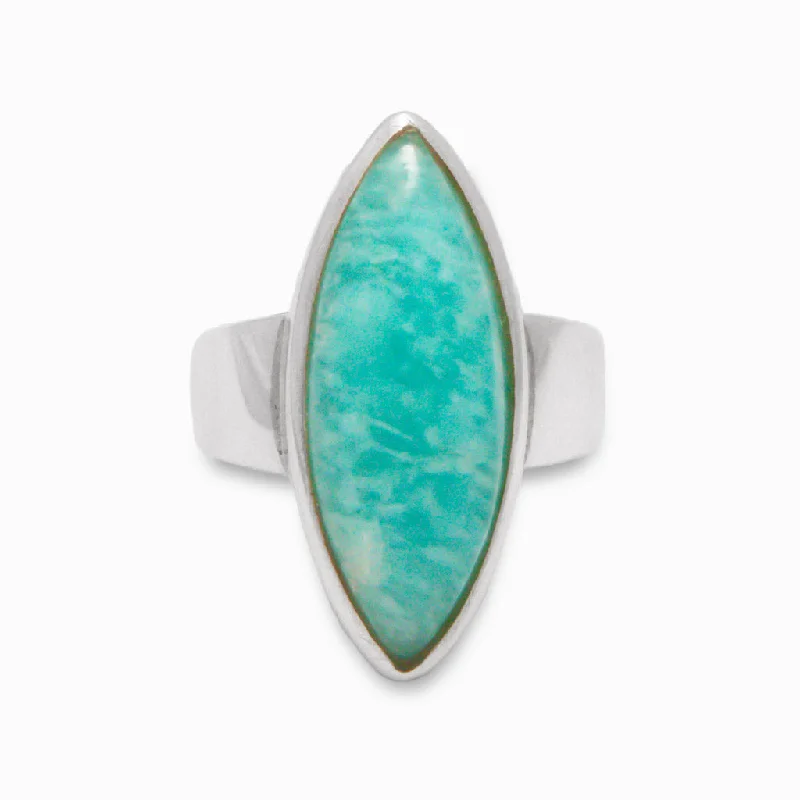 Oval gem rings-Oval gem rings-Amazonite Ring