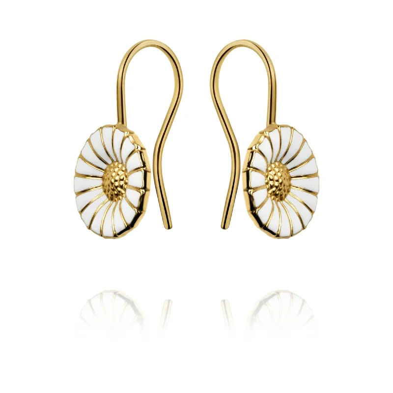 Gold Plated Silver Daisy Earhooks