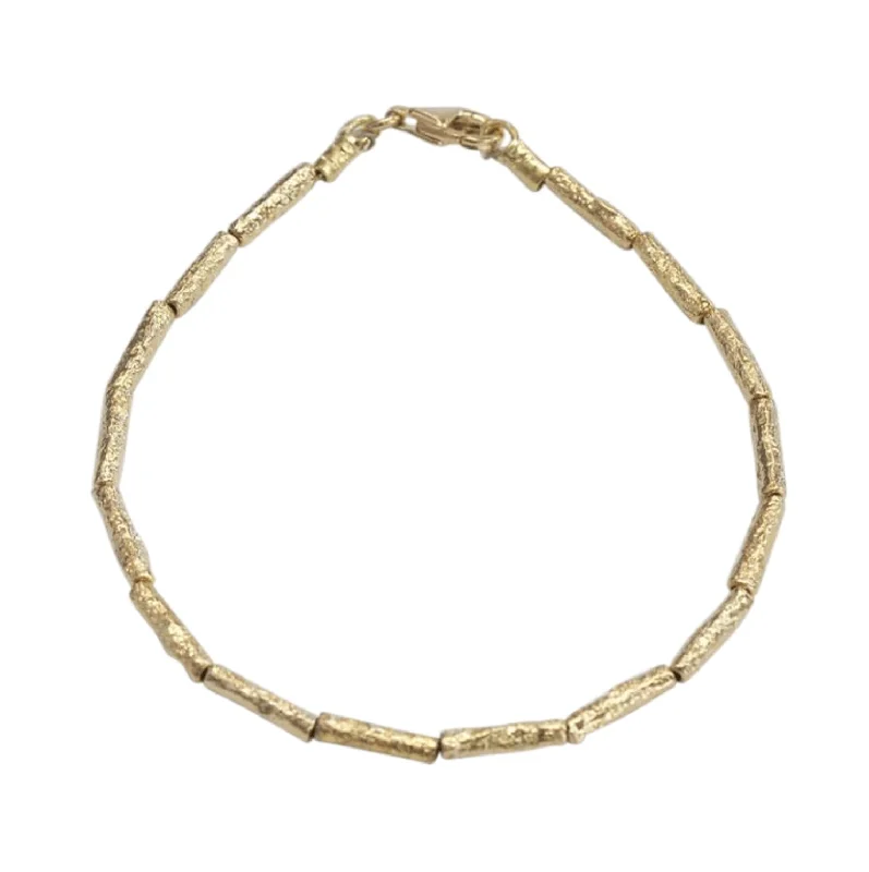 Gold Textured Tunnel Bracelet