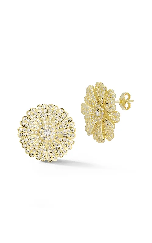 Pure star earrings-Flower Statement Studs