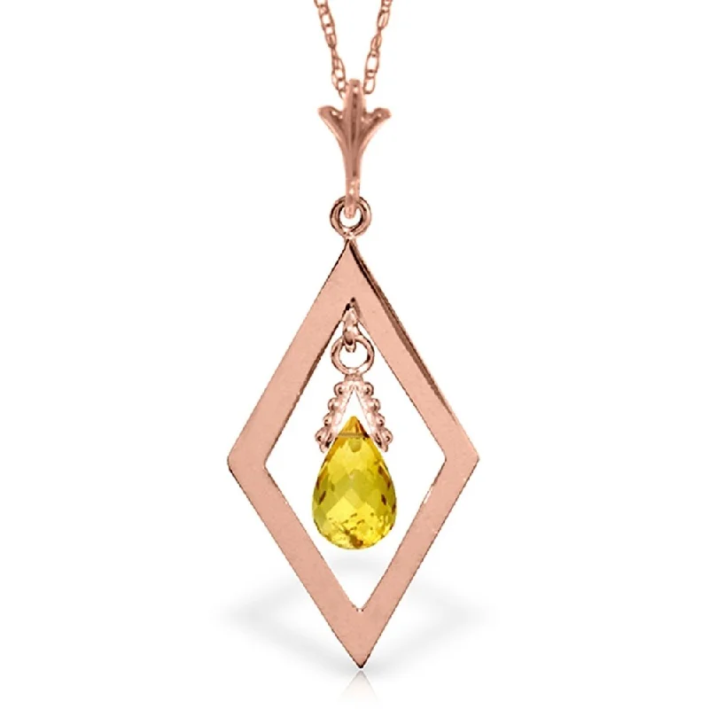 Trio birthstone necklaces-14K Rose Gold Briolette Citrine Necklace Jewelry