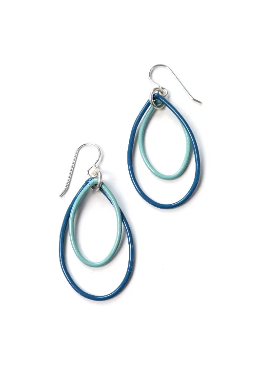 Half moon earrings-Nellie earrings in Azure Blue and Faded Teal