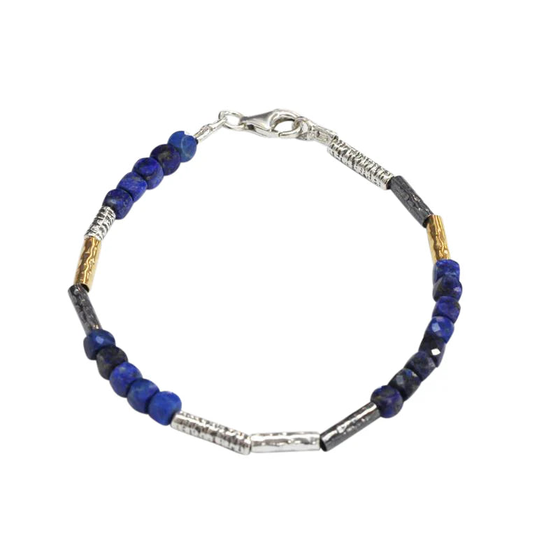 Lapis Lazuli Three Colour Bracelet