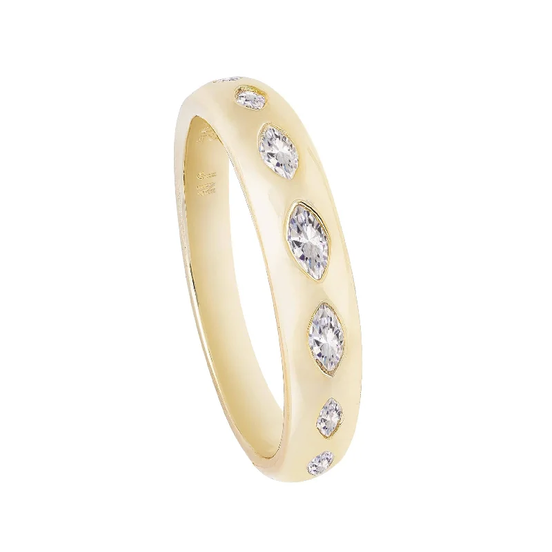 Multi-stone rings-Multi-stone rings-Marquise | Clear Band Ring