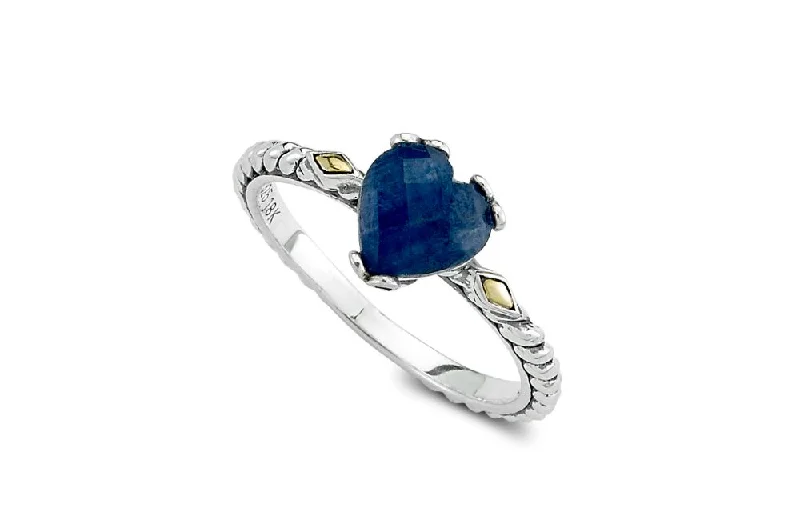 Fluid design rings-Fluid design rings-Glow Heart Ring- Blue Sapphire