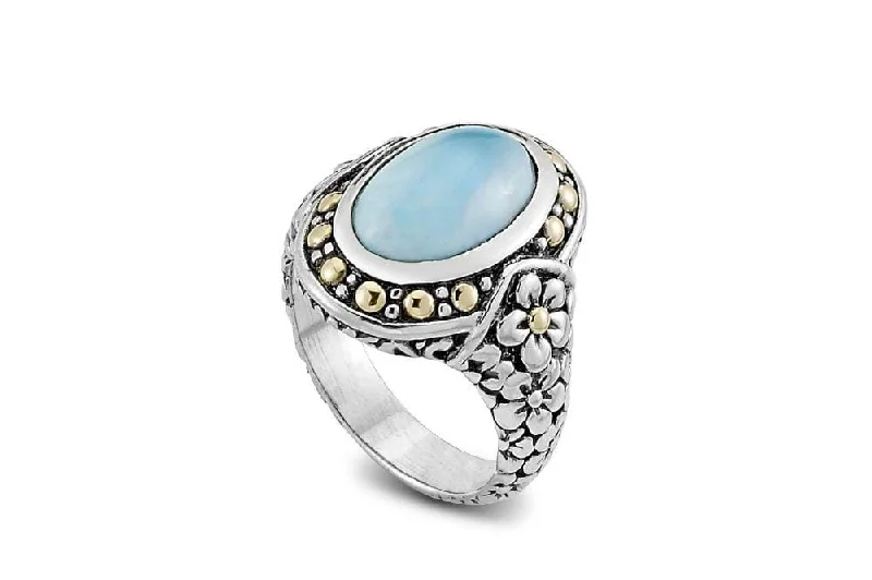 Blended metal rings-Blended metal rings-Ijen Ring- Larimar