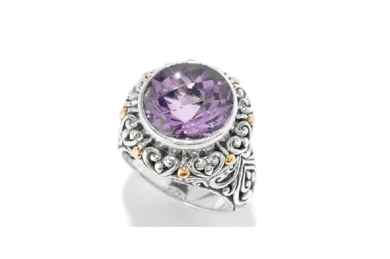 Polished bead rings-Polished bead rings-Lorelei Ring- Amethyst