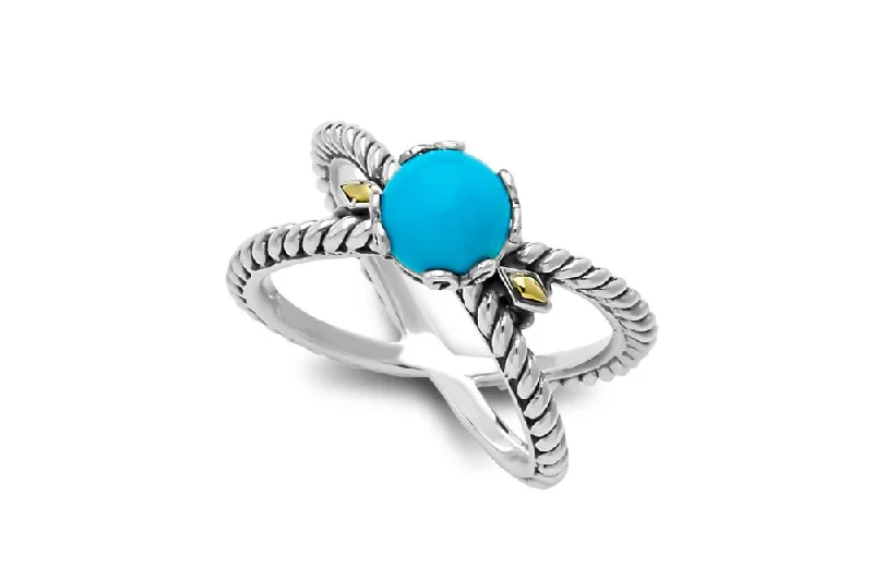 Retro flair rings-Retro flair rings-Glow "X" Ring- Turquoise