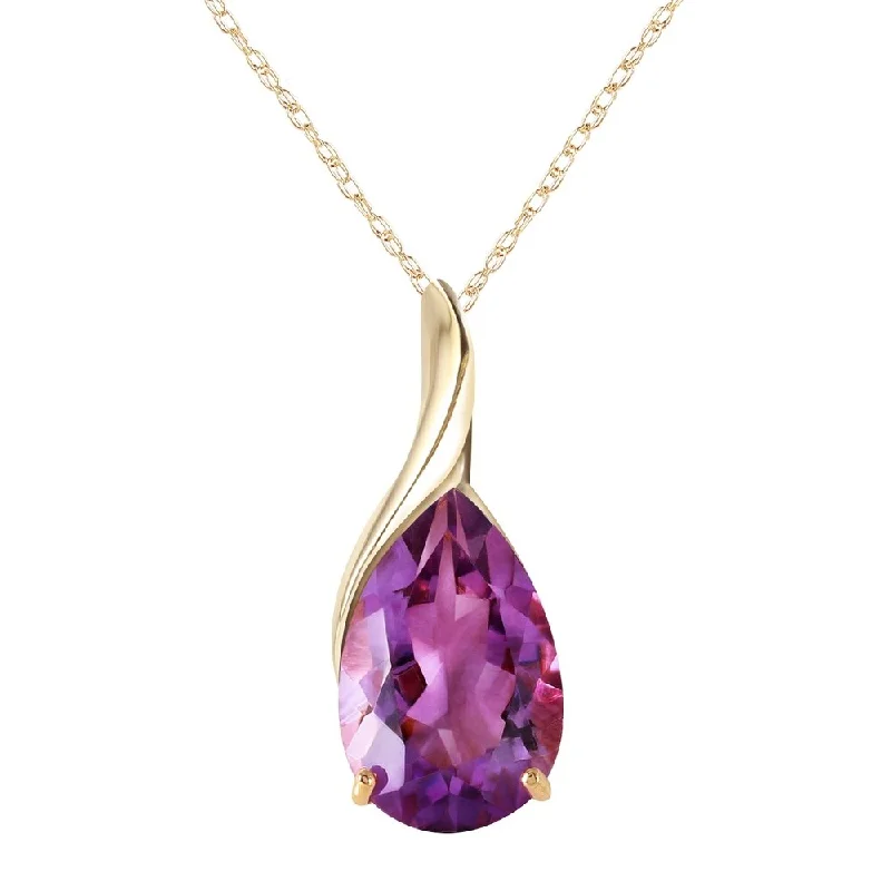 Glossy pearl necklaces-5 Carat 14K Gold Anyrhing For You Amethyst Necklace