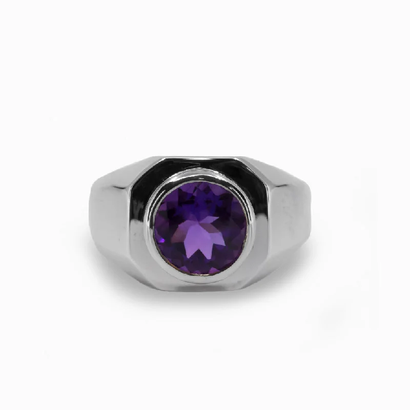 Leaf design rings-Leaf design rings-Amethyst Ring