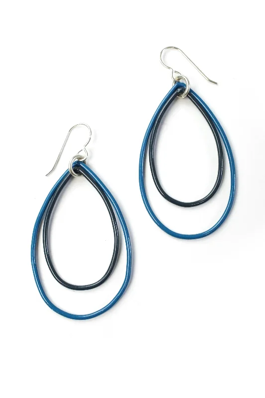 Reef knot earrings-Eva earrings in Azure Blue and Midnight Grey