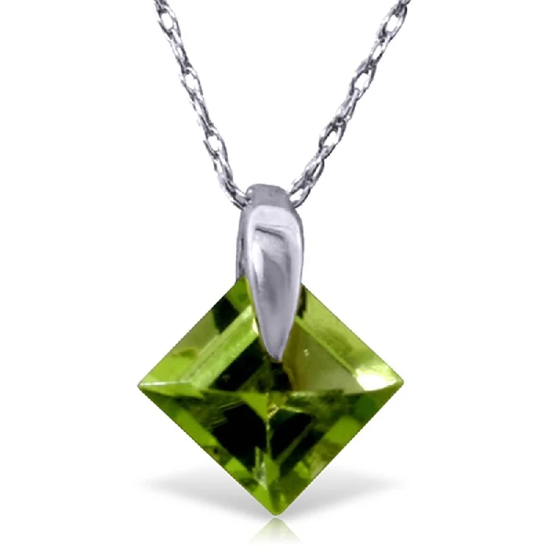 Tight clasp necklaces-1.16 Carat 14K White Gold My Need of You Peridot Necklace