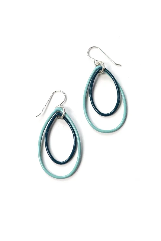 Pure crystal earrings-Ella earrings in Faded Teal and Deep Ocean