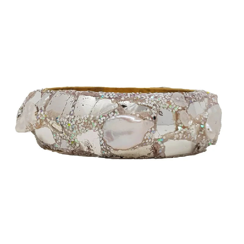 PEARL AND SILVER MEDIUM BANGLE