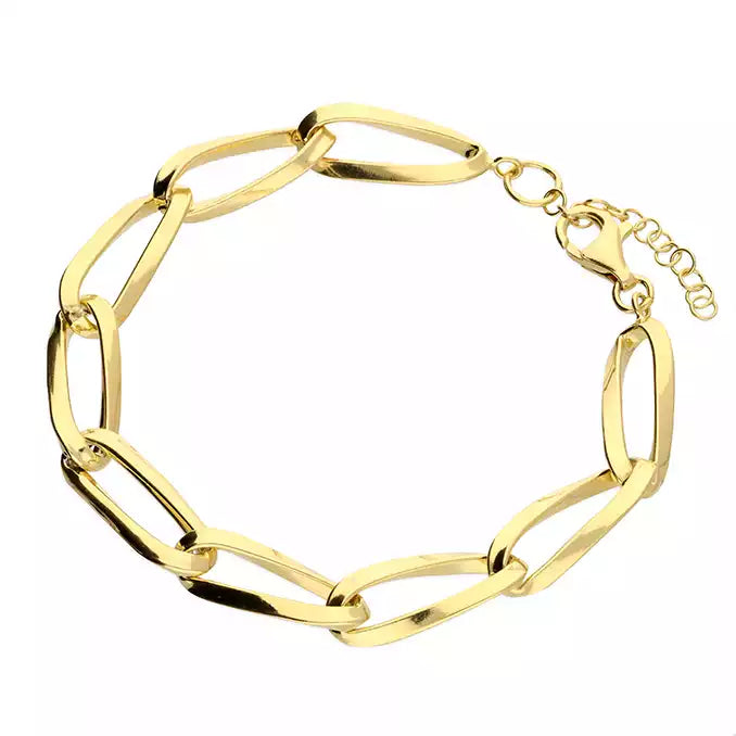 18ct Gold Vermeil Twisted Link Chain Bracelet