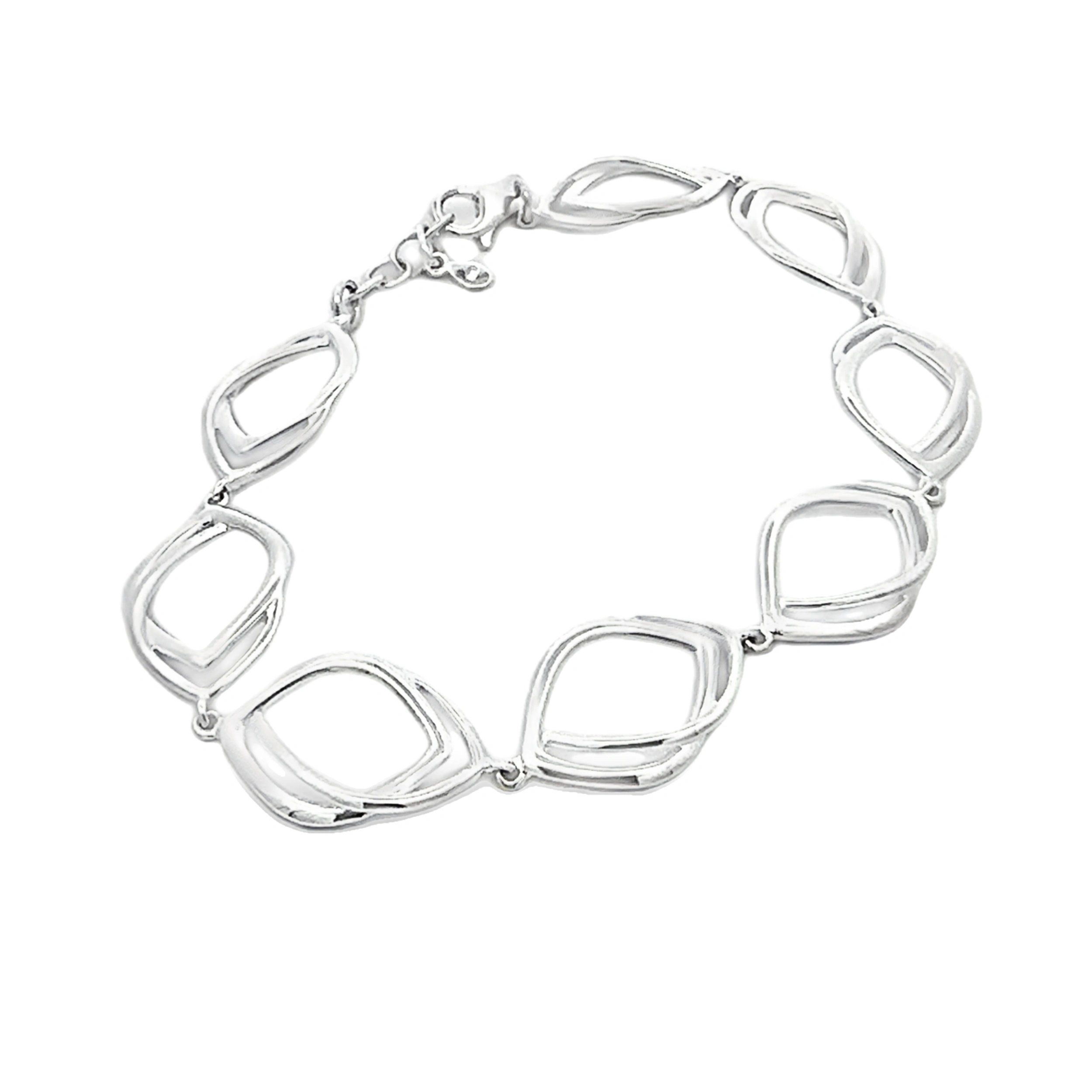 Sterling Silver Entangled Lozenge Bracelet