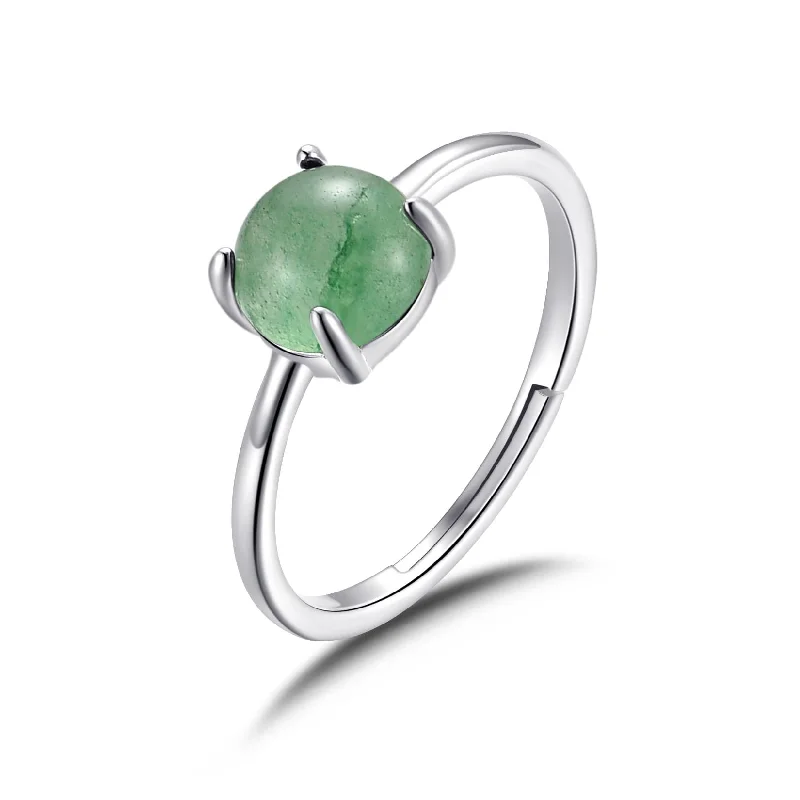 Warm clay rings-Warm clay rings-Green Aventurine Adjustable Ring