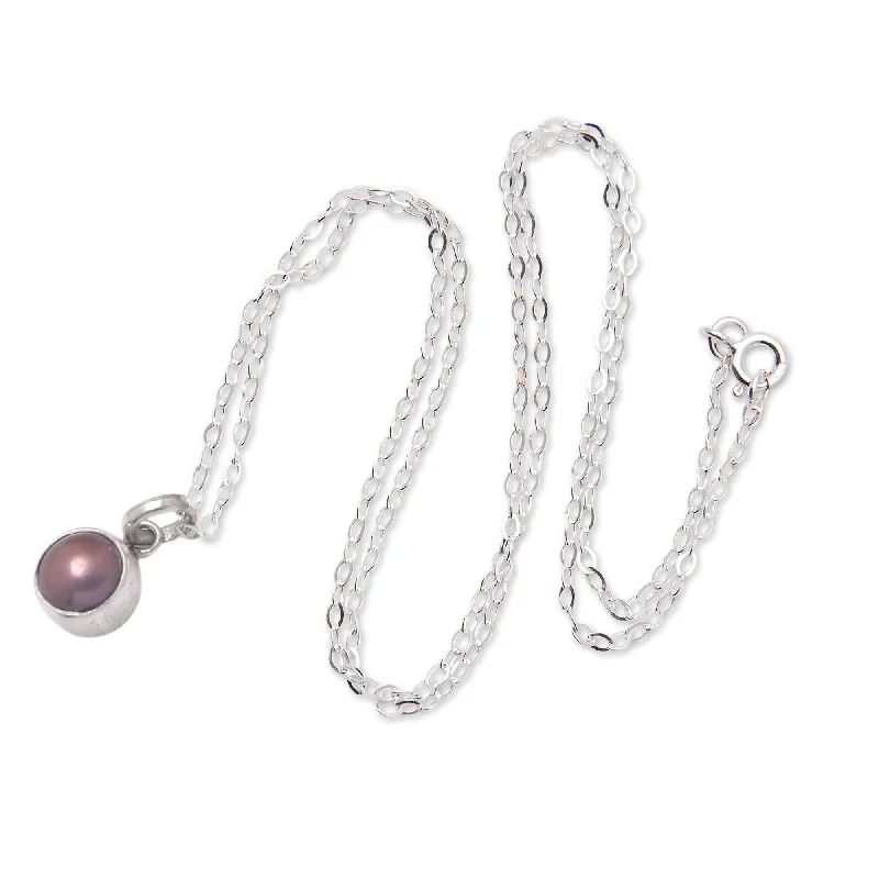 Tight clasp necklaces-Novica Handmade Petite Chic Cultured Pearl Pendant Necklace