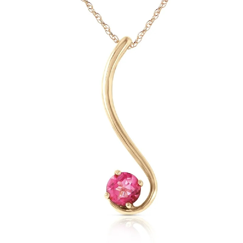 Fox charm necklaces-0.55 Carat 14K Gold Pink Anemones Pink Topaz Necklace