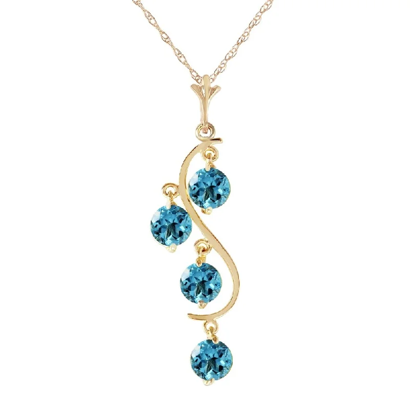 Swirl design necklaces-2.25 Carat 14K Gold Echoes Blue Topaz Necklace