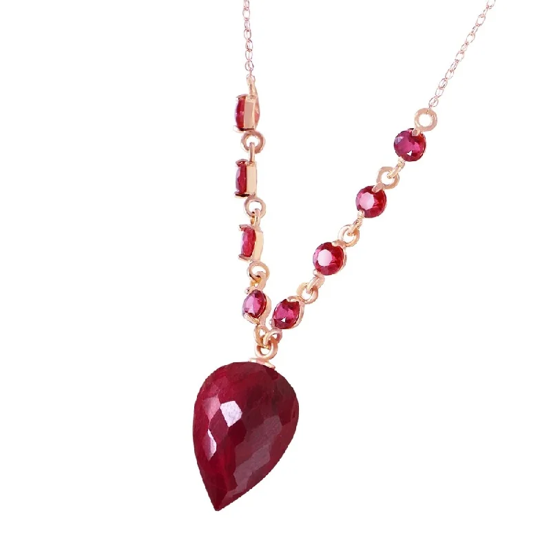 Old style necklaces-14 CTW 14K Solid Rose Gold Fury Ruby Necklace