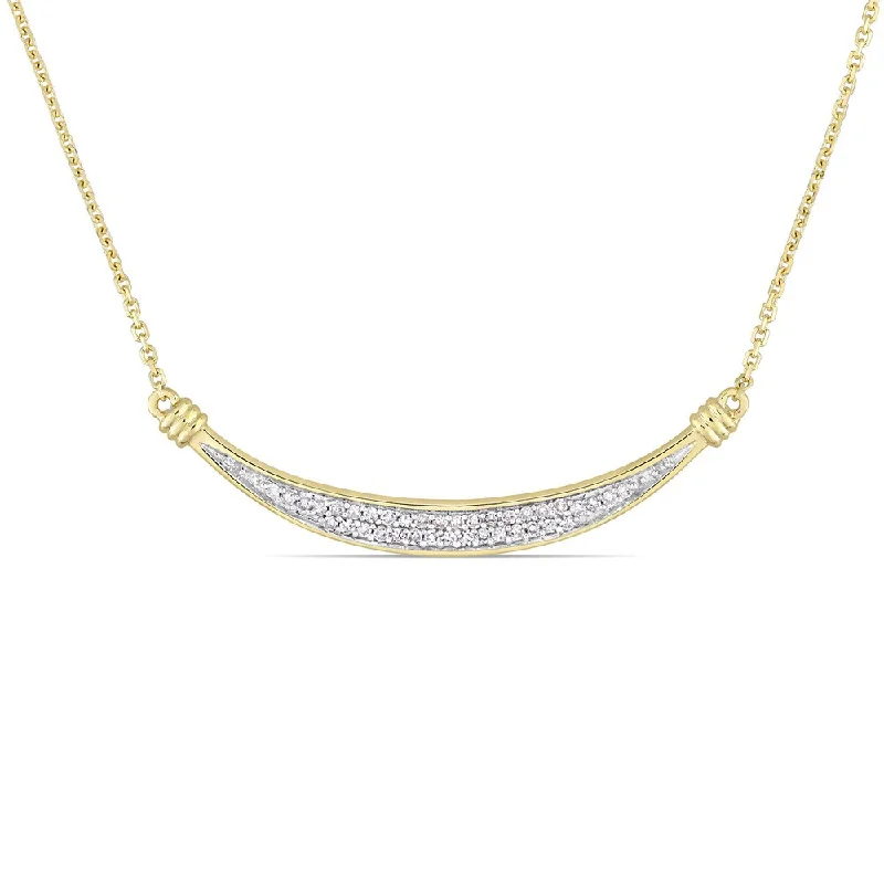 Linen thread necklaces-Miadora Signature Collection 10k Yellow Gold 1/7ct TDW Diamond Graduated Slider Bar Necklace