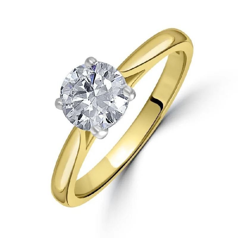 1.00ct Round Brilliant Cut Diamond Solitaire 18ct Yellow Gold Ring