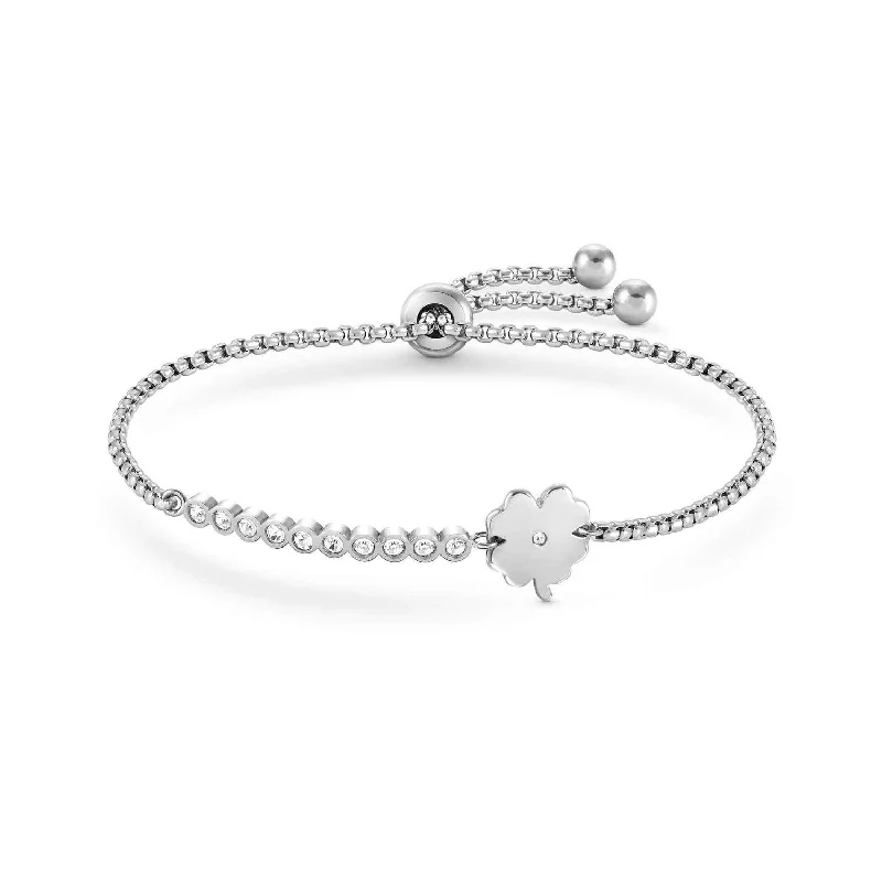 Nomination Milleluci Silver Four-Leaf Clover Toggle Bracelet