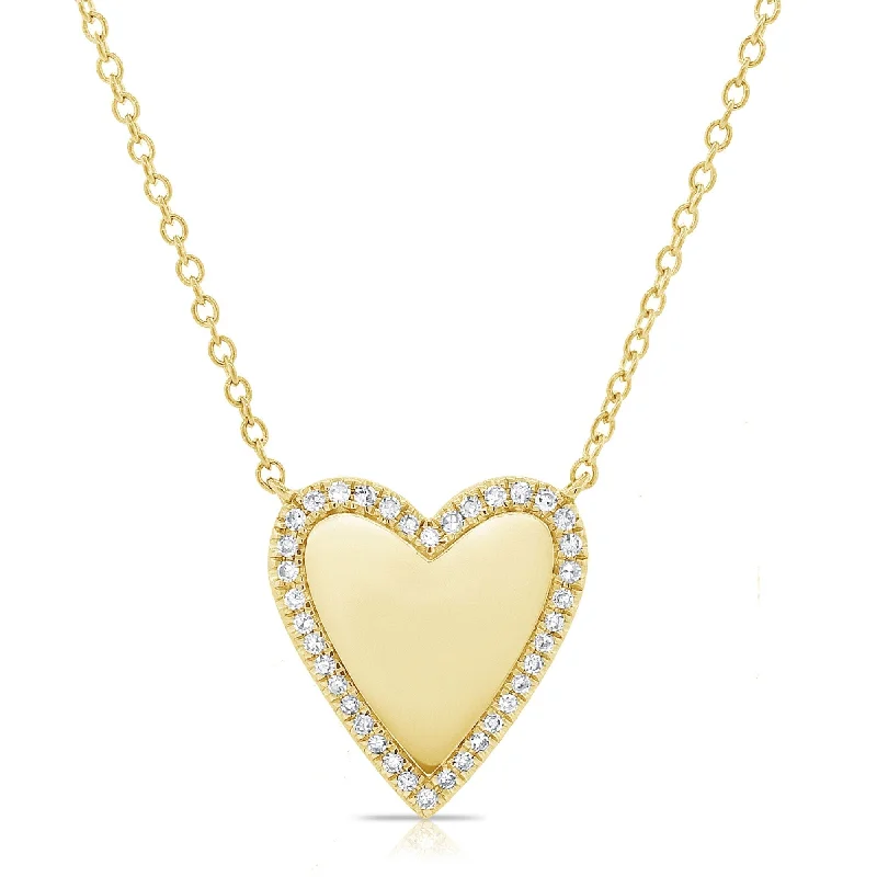 Neat-line necklaces-Joelle Diamond Heart Pendant Necklace 14K Gold 1/7 CT TDW Heart Necklace