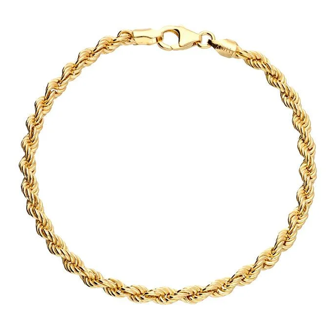 Delicate Braided Rope Bracelet in Gold Vermeil