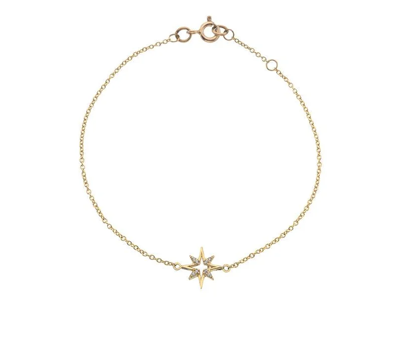 9ct Yellow Gold Cubic Zirconia Starburst Bracelet