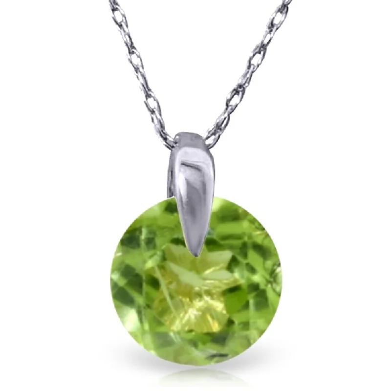 Citrine pendant necklaces-1 Carat 14K Solid White Gold Unchain My Mind Peridot Necklace