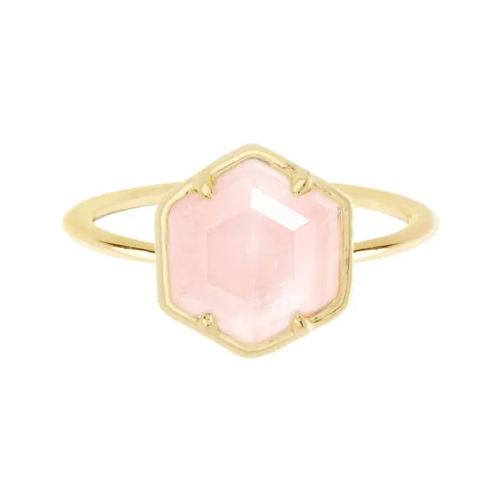 Mystic eye rings-Mystic eye rings-Rose Quartz Hexagon Ring