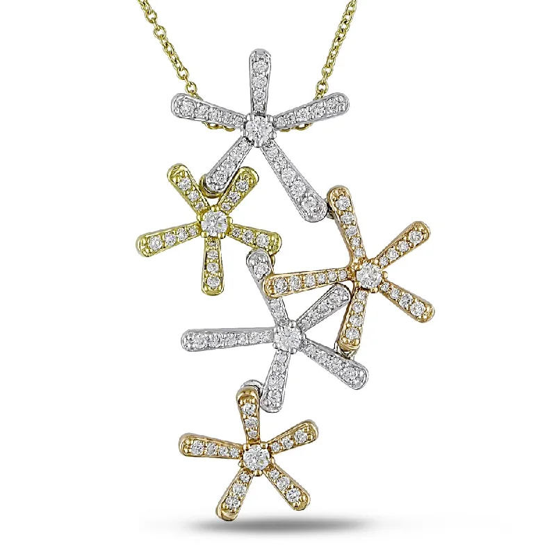 Radiant star necklaces-Miadora Signature Collection 18k Yellow Gold 3 1/4ct TDW Cascading Diamond Necklace