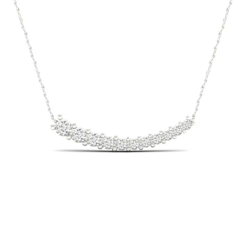 Solid pearl necklaces-De Couer 10k Gold 1/4ct TDW Diamond Journey Necklace