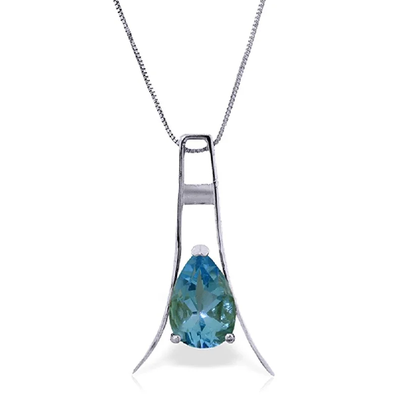 Dainty charm necklaces-1.5 Carat 14K White Gold I Amethyst Blue Topaz Necklace