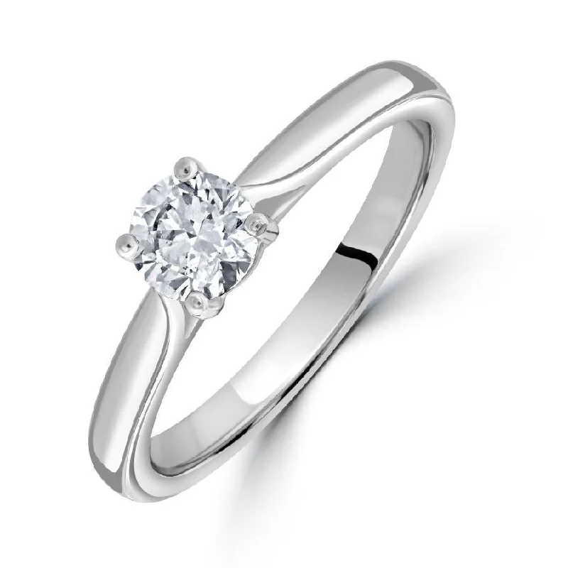 Platinum 0.50ct Round Brilliant Cut Diamond Solitaire Ring