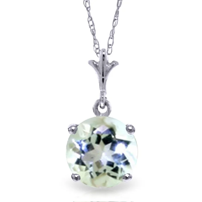 Bold druzy necklaces-1.15 Carat 14K White Gold Solutions Aquamarine Necklace