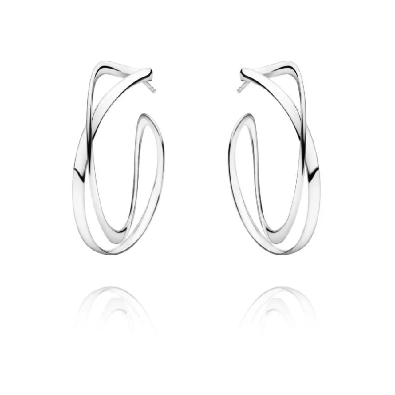 Silver Infinity Earhoops