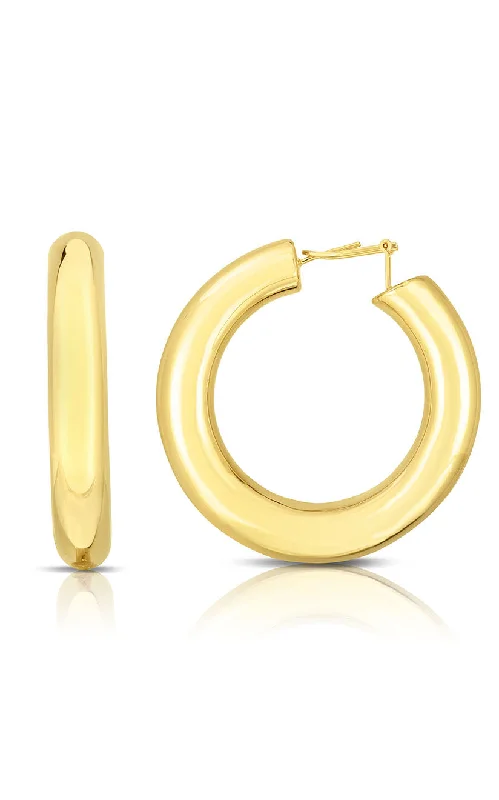 Citrine earrings-Jumbo XL Thick Tube Hoop Earring