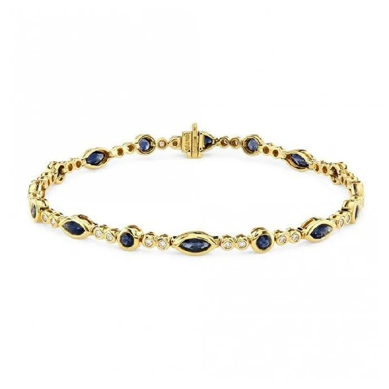 18ct yellow gold Sapphire & Diamond bracelet