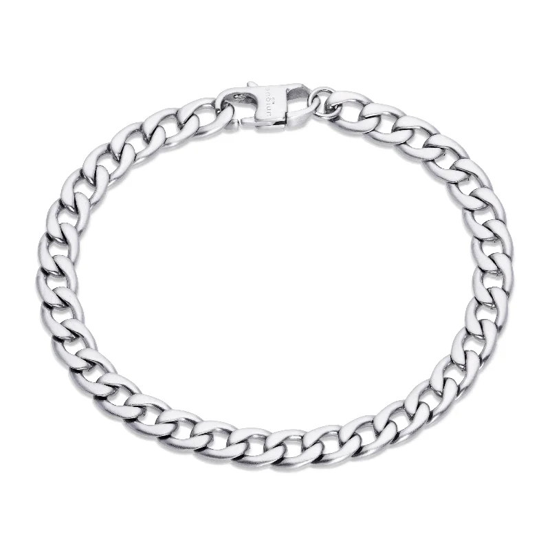 Unique & Co Matte Stainless Steel Chain Bracelet