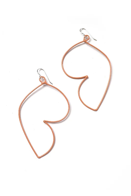 Smooth drop earrings-Volupte Statement Earrings in Dusty Rose