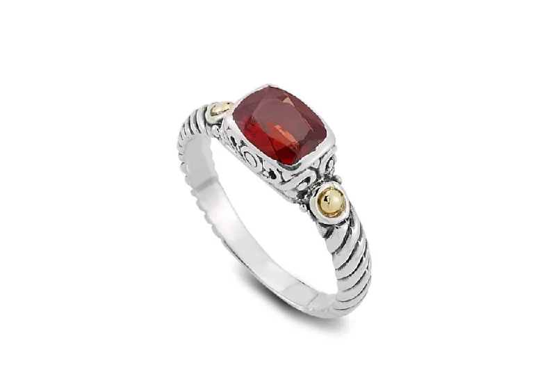 Sleek shank rings-Sleek shank rings-Gede Ring- Garnet