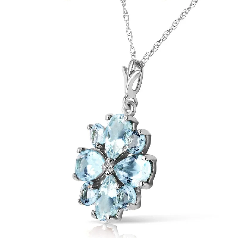 Bold bar necklaces-2.43 CTW 14K Solid White Gold Form Of Flattery Aquamarine Necklace